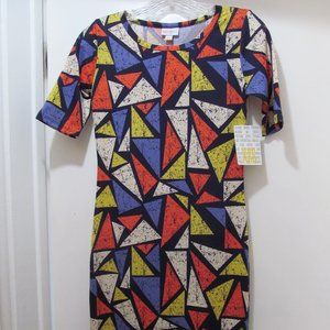 NWT LuLaRoe Julia Dress Geo Triangles Size XXS